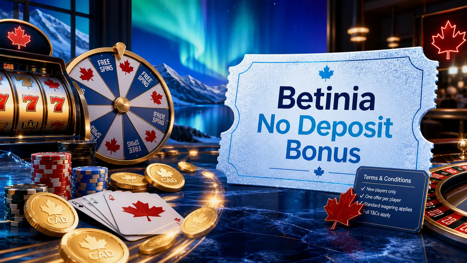 Betinia Casino No Deposit Bonus content banner